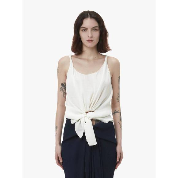 NEW JW ANDERSON knotted strap top in off-white